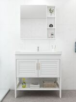 Bathroom cabinet Floor-to-ceiling washbasin Small apartment cabinet combination Balcony washbasin Ceramic one-piece washbasin washbasin