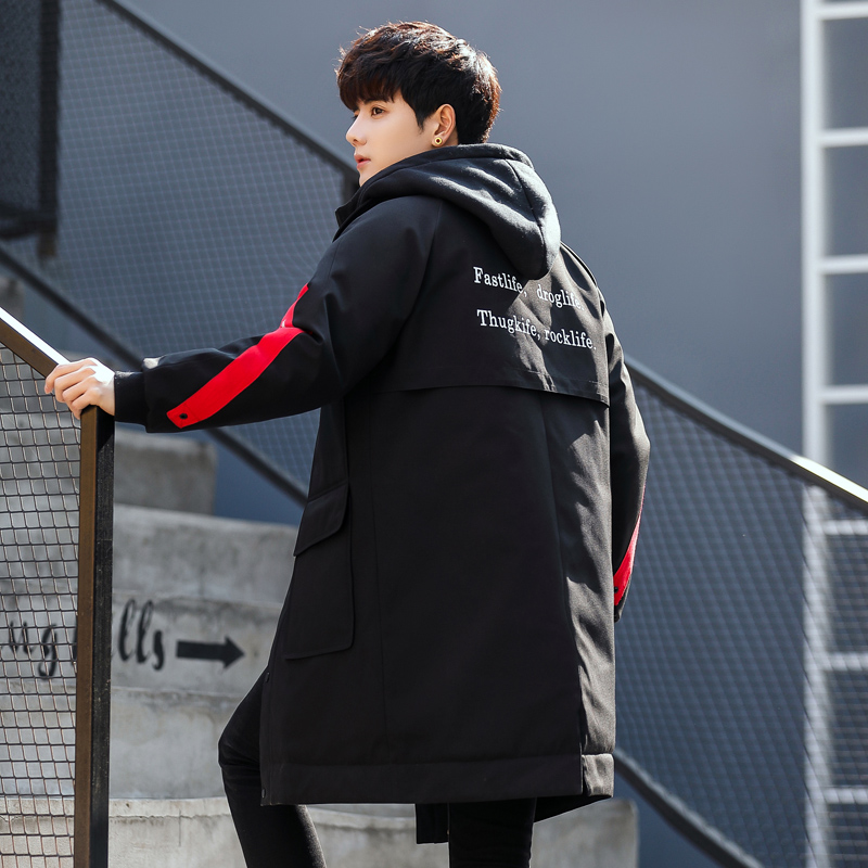 nam mùa đông dài vừa bông quần áo nam Hàn Quốc phiên bản của xu hướng dày áo khoác len bông sinh viên xuống bông quần áo mùa đông của nam giới