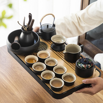 Dark Tao Japanese Kungfu Tea Set Household Simple Living Room Office Tea Pot Simple Draw Water Tea Disk