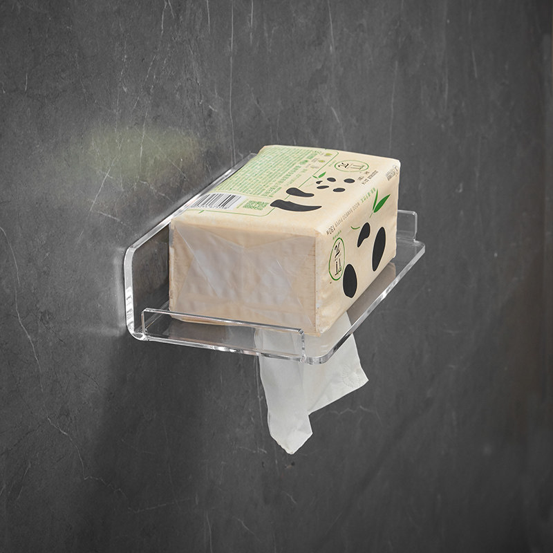 Bathroom tissue rack toilet transparent sanitary paper box toilet desk side storage tissue box Wall Wall non-perforated