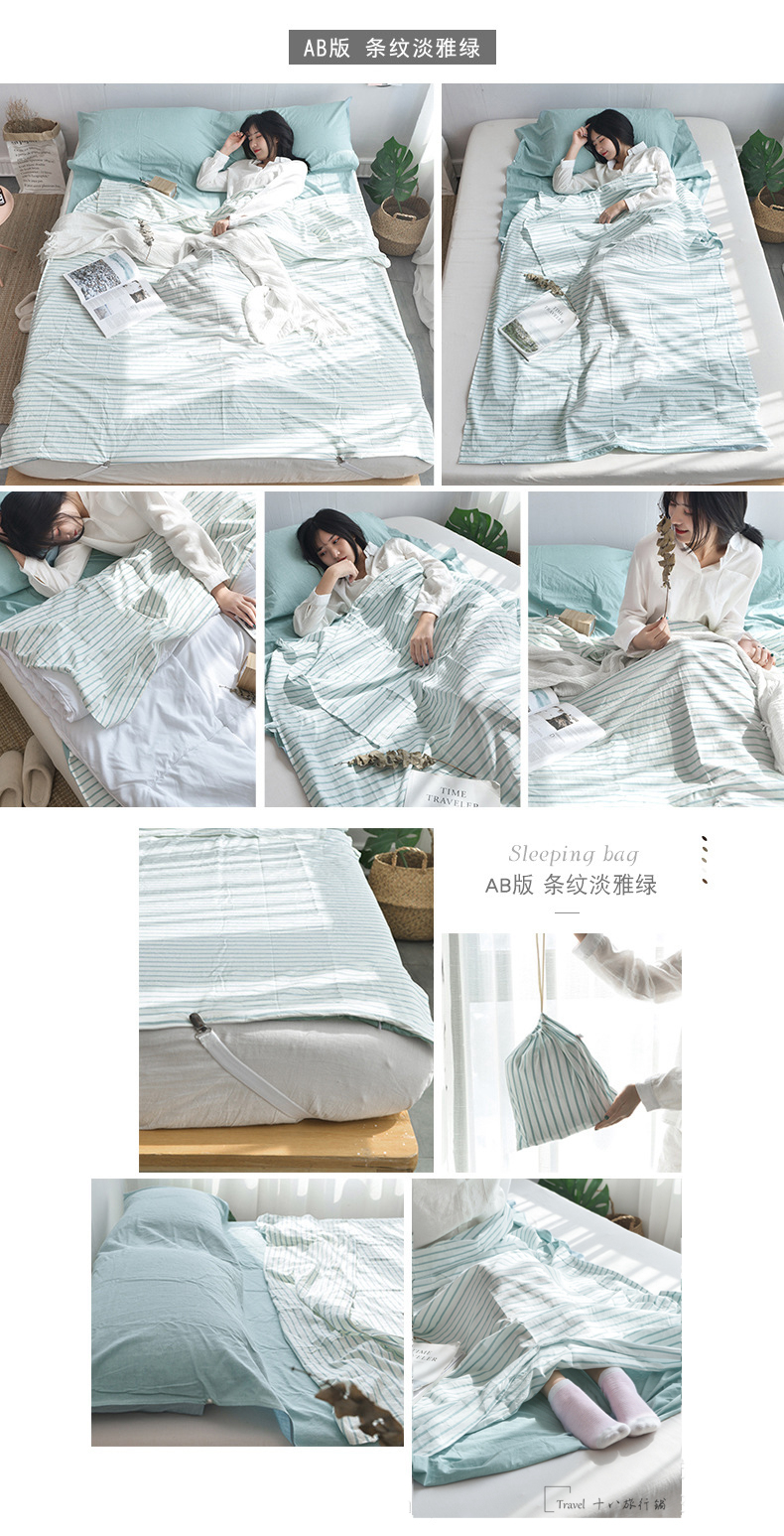 Bông du lịch bẩn túi ngủ khách sạn không dùng một lần khách sạn người lớn cầm tay đôi chống bẩn tấm chăn túi ngủ naturehike u150