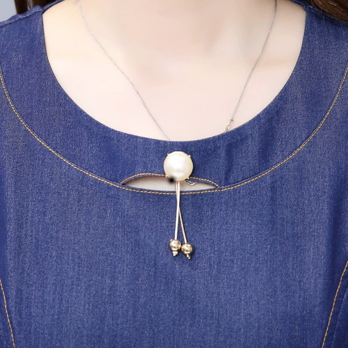 Модное летнее платье, длинный приталенный джинсовый корсет, 2019, средней длины, в западном стиле, А-силуэт