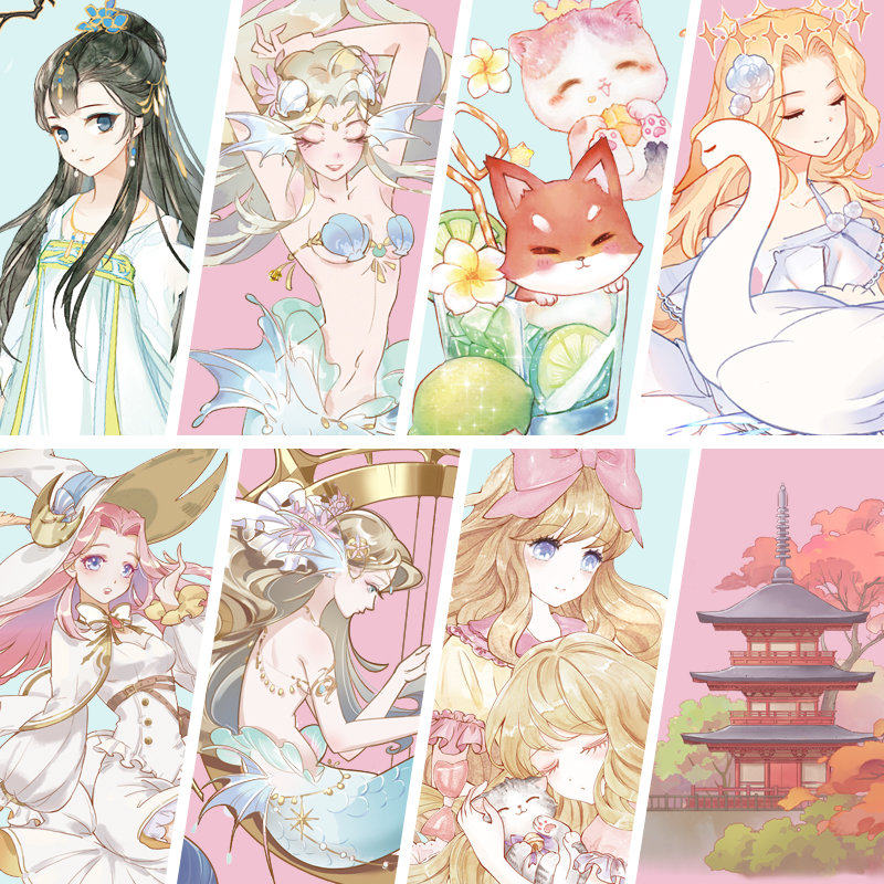 Lappa Popularity Pet and Paper Oil Hand Ledger Adhesive Tapes Teenage cute characters Cute Hand Ledger Stickers