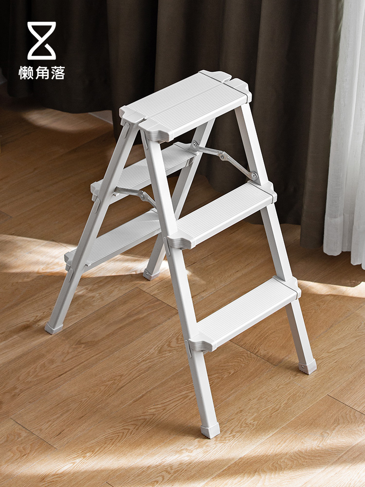 Lazy corner Folding ladder Home indoor herringbone ladder thickened three or four steps lightweight aluminum alloy stair stool 67395