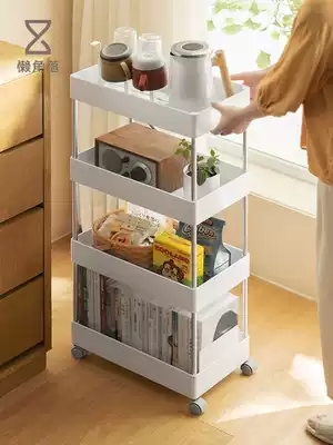 Lazy corner kitchen floor-to-ceiling multi-layer crevice removable trolley shelf Bathroom storage shelf 66303A