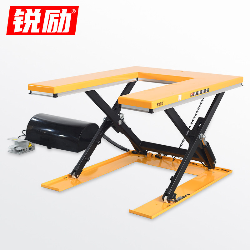 Ruili U-type electric lifting platform Heavy fixed electric hydraulic lifting platform Low shear fork lift