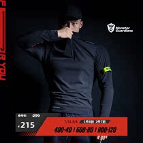 Monster Guardians Autumn Winter Thin Suede Fitness Suit Men Sports Training Blouse Running Long Sleeve Undershirt