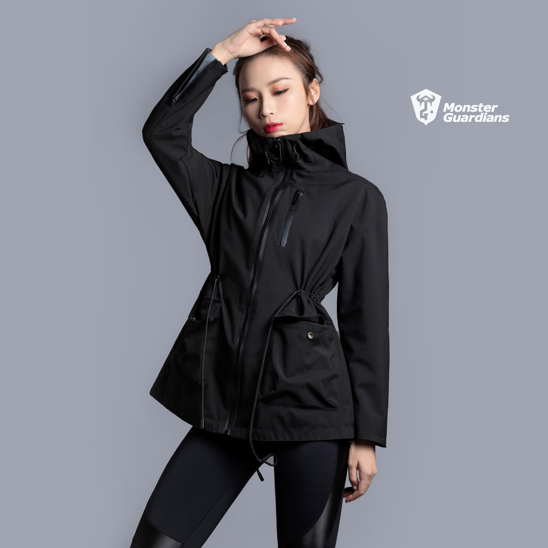 Monster Guardians Outdoor Hooded Mountaineering Jacket for Women, Autumn and Winter Waist-Cinching Sports Windproof and Waterproof Jacket Monster Guardians Outdoor Hooded Mountaineering Jacket for Women, Autumn and Winter Waist-Cinching Sports Windproof and Waterproof Jacket