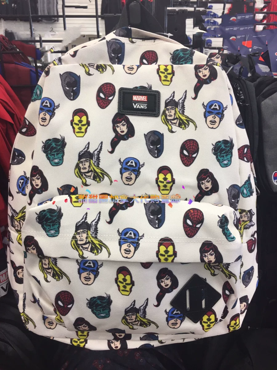 Vans, рюкзак, школьный рюкзак, шахматы, Marvel, с вышивкой