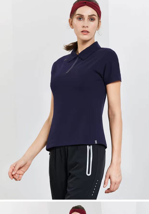 Áo sơ mi polo quảng cáo Áo sơ mi nữ ngắn tay nửa dây kéo Ve áo thể thao giản dị Áo golf đơn giản áo polo trẻ em
