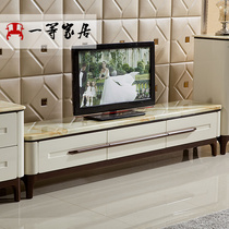 First class furniture modern simple marble TV cabinet coffee table combination living room fashion TV cabinet floor cabinet New