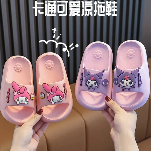 Детские тапочки для принцессы, сверхлегкая нескользящая дезодорированная обувь, быстросохнущие слайдеры