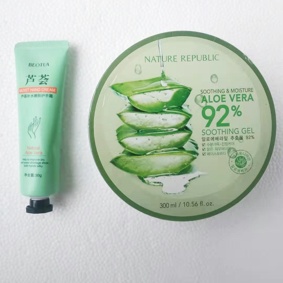 Clear Cabin Aloe Vera hand cream 40ml presented with Korean Aloe Vera 300 gr mg