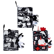 Clear Barn Black & White Red Color Cloth Book Animal Tail Boob Book Newborn Baby Vision Development Enlightenment Puzzle