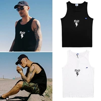 Mùa hè nam thương hiệu thủy triều không tay áo vest mồ hôi Yu Wenle với cùng một túi áo vest đi biển thể dục lỏng lẻo - Lót áo thể dục chấm com