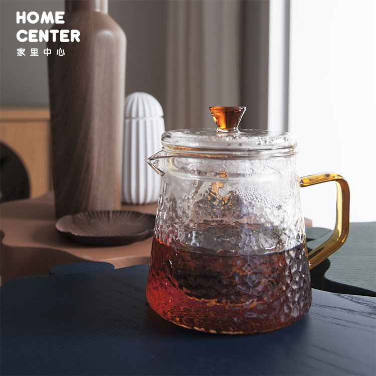 Home Central Hammer Tattered High Temperature Resistant Glass Teapot 450ML Filter Bubble Design Sensation Home With Tea Set Cup