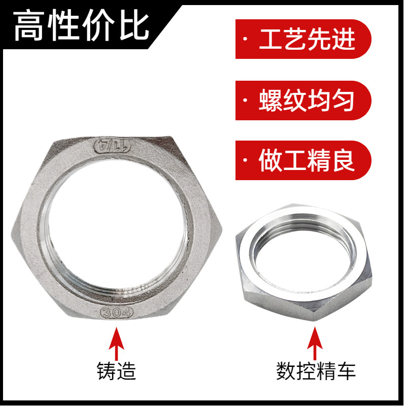 304不锈钢六角锁母大集合：2分到1寸，锁紧无忧，家装神器！-螺母-淘宝好物网