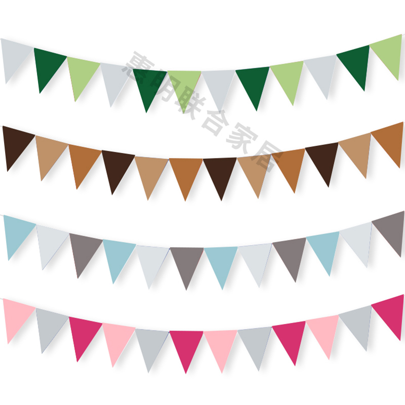 ins unwoven cloth triangle flag outdoor picnic raqi kindergarten decoration color flag string flags children's room placement