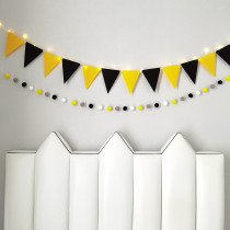 Birthday Decoration Luminous Laqi Flag Male Girl Baby Birthday Happy Party Retro Triangle Colorful Flag Children House Arrangement