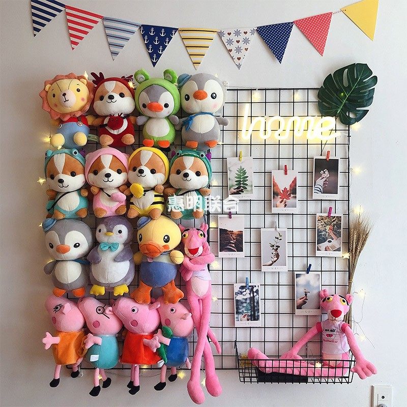 Net Red Doll Photo Wall Nordic Iron Art Grid Shelf Rental House Renovation Supplies Arrangement Room Decoration Racks