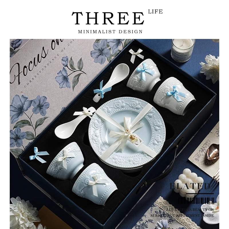Tlife·Elated·Tableware Set, Bowls, Wedding Gift Box, Bowls and Plates, Housewarming Gift, Household Use | Joy Tlife·Elated·Tableware Set, Bowls, Wedding Gift Box, Bowls and Plates, Housewarming Gift, Household Use | Joy