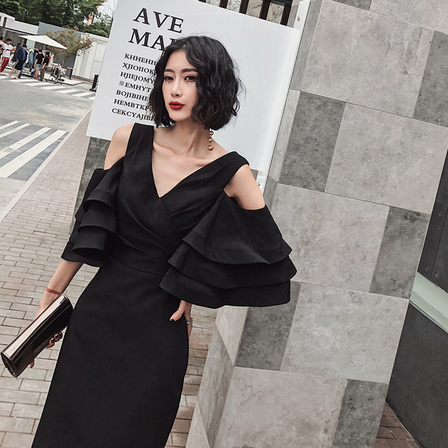 Spot clearance evening dress women's banquet noble temperament dress long high-end annual meeting host dress dress