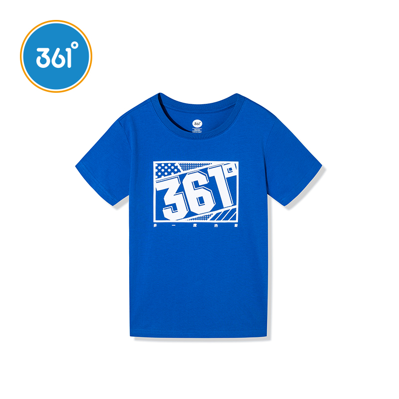 361 Boy Clothing Boy Short Sleeve T-shirt Summer New Children Pure Cotton Round Collar Blouses Student Knit Sportswear Summer Clothing