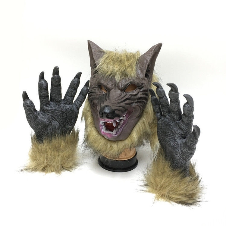 Werewolf kill mask wolf head wolf hand animal headgear mask halloween masquerade horror scary party show