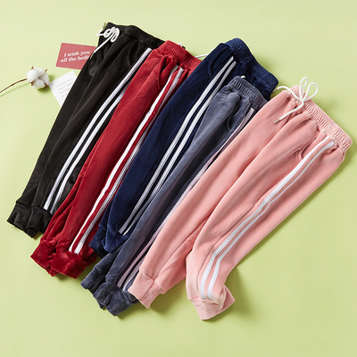 熹丫熊休闲洋气外穿儿童金丝绒运动裤