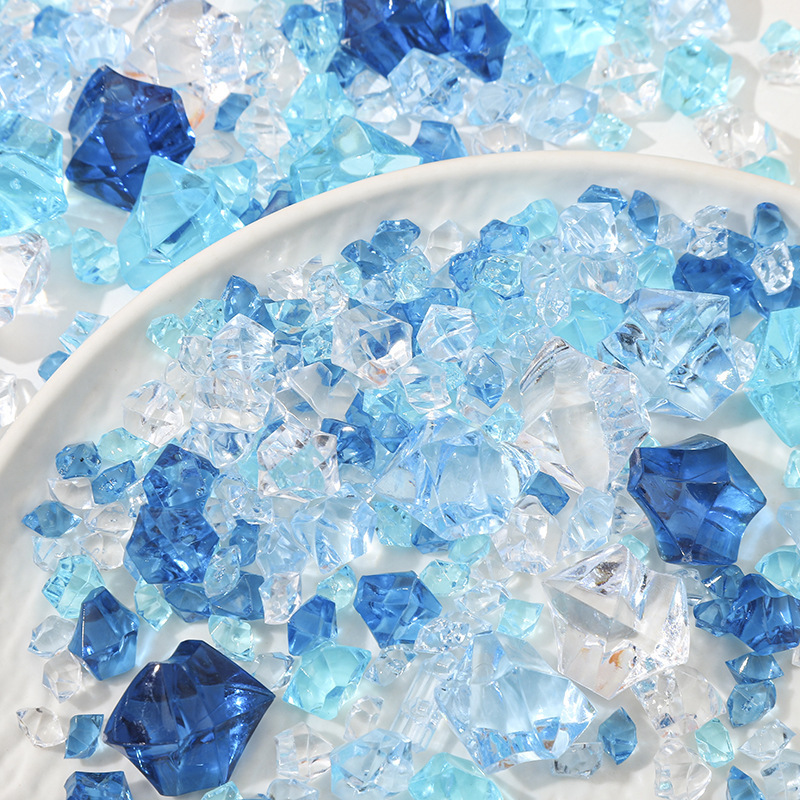 Simulated Crushed Ice Cubes, Colorful, Multi-Size Mixed Acrylic, Transparent, for Photography, Wedding, Fish Tank Landscaping, Decorative Accessories and Props