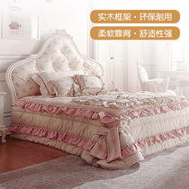 French light luxury princess bed Wood European children Girl Fantasy pink bed Italian 1 8m times bed