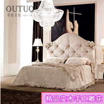 French wood carved childrens bed European American princess bed pastoral style master bedroom 1 8 wedding bed neoclassical bed