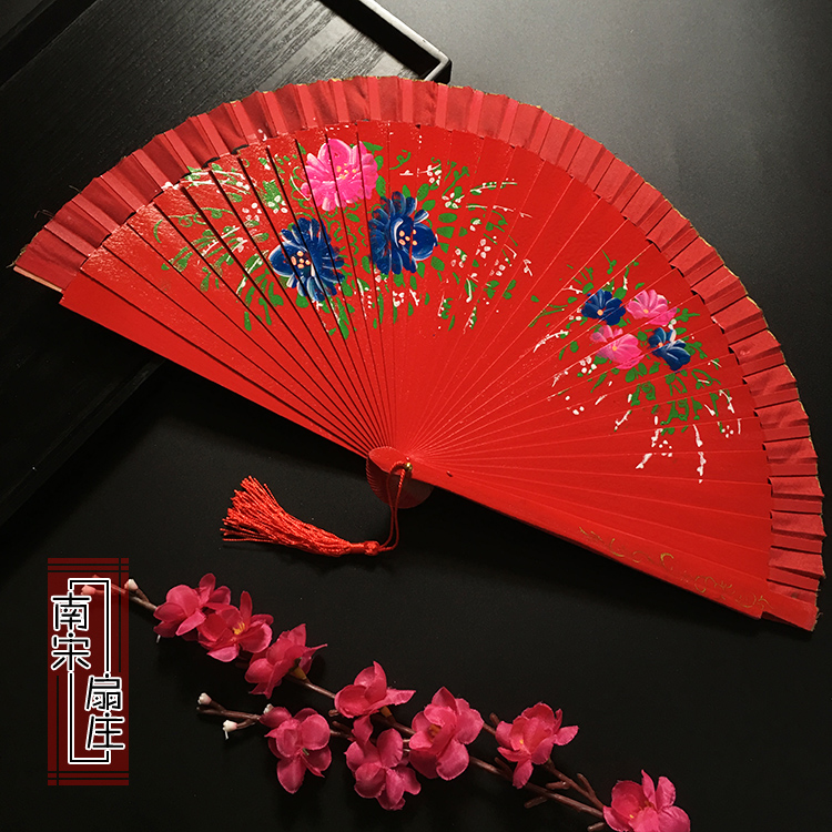 Paint dance new Italian folding fan paint painting easy to open double - sided women's wood fan