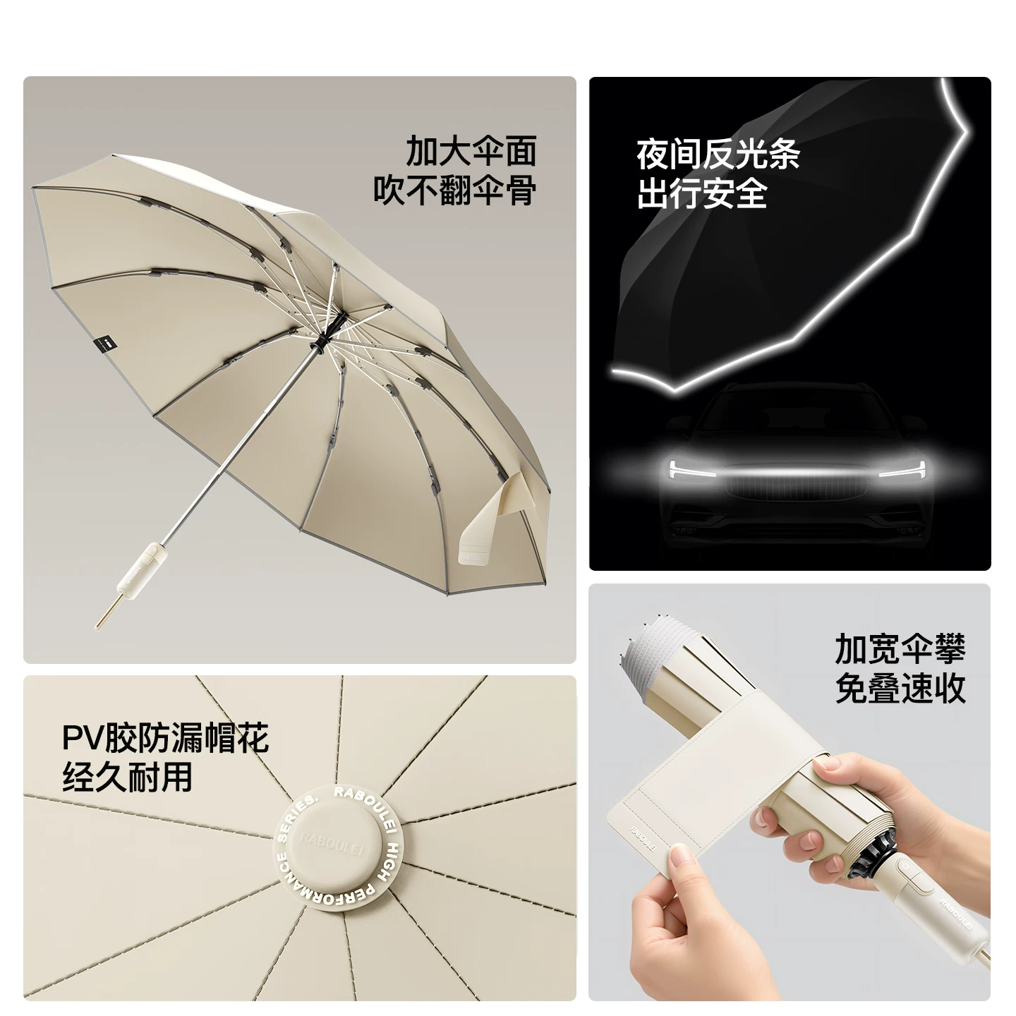 Men's automatic big windproof umbrella, fully automatic, increased thickness