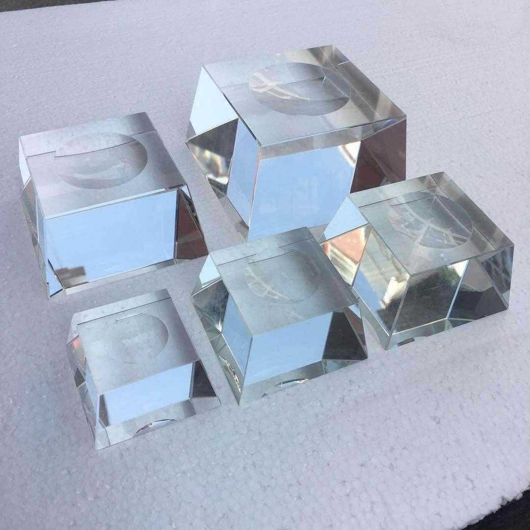 Crystal ball base lamp holder luminous square trapezoidal crystal glass wood bracket