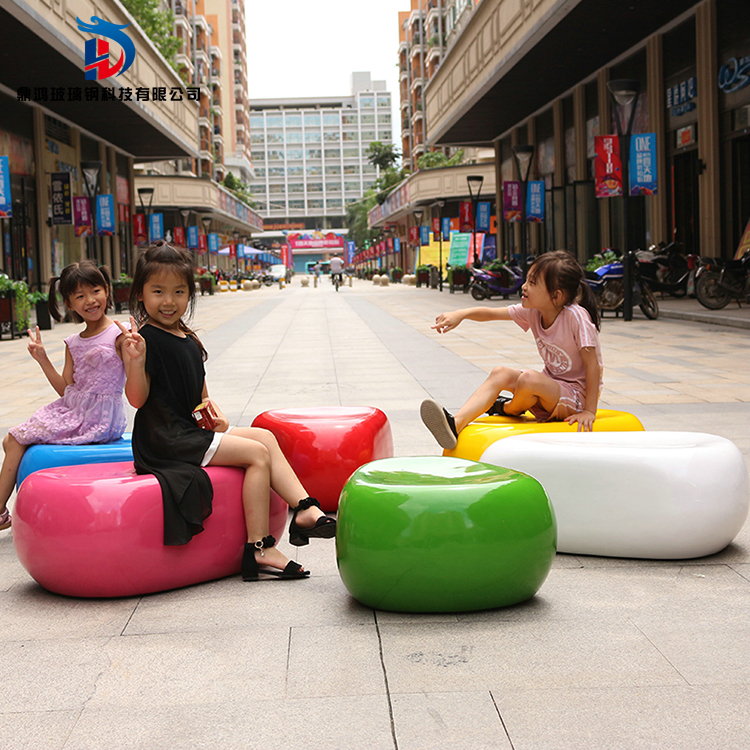 Mei Chen Creative Stone Stone Glass Fiberglass Leisure Seat Square Community Shopping Area Pebble bench