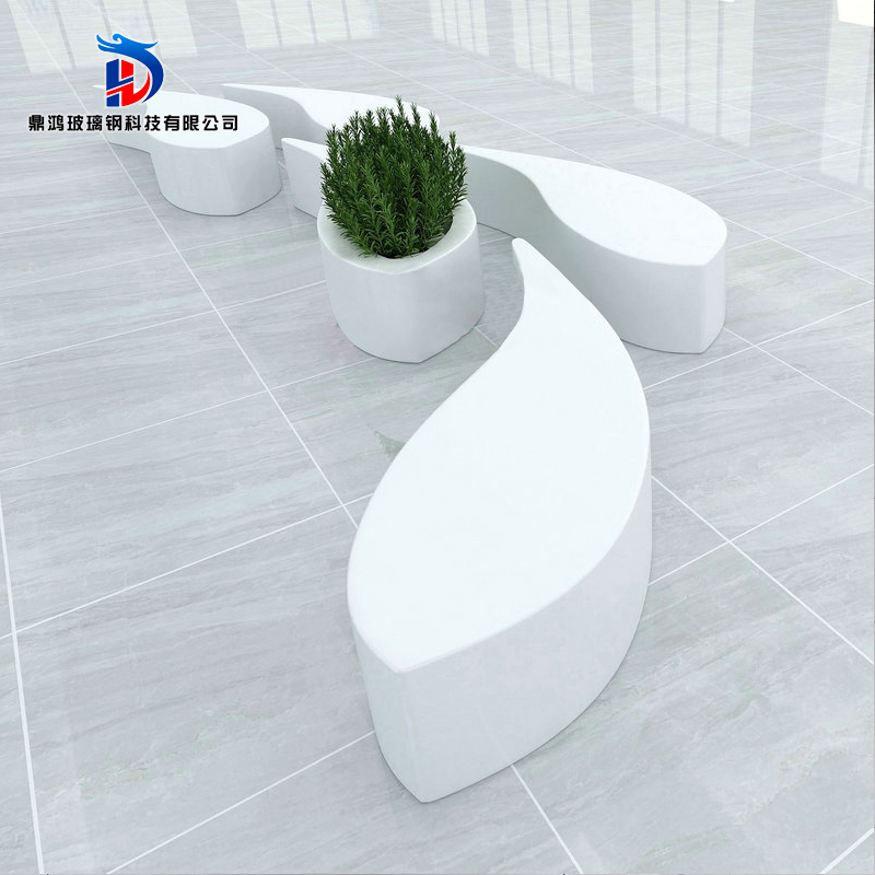 Meichen fiberglass creative petal leisure seat flowerpot combination shopping mall hotel lobby sculpture decoration waiting chair