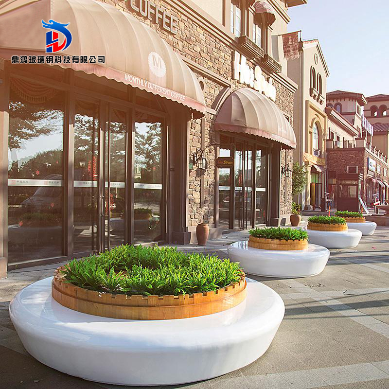 Creative Glass Fiber Mall Beauty Chen Creative Ring Flower Pots Casual Seat Swing Outdoor Community Rest Seat Stool