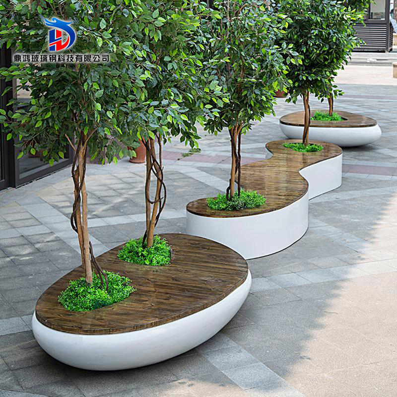 Spot custom FRP mall leisure seat seat bench park outdoor street public area rest chair