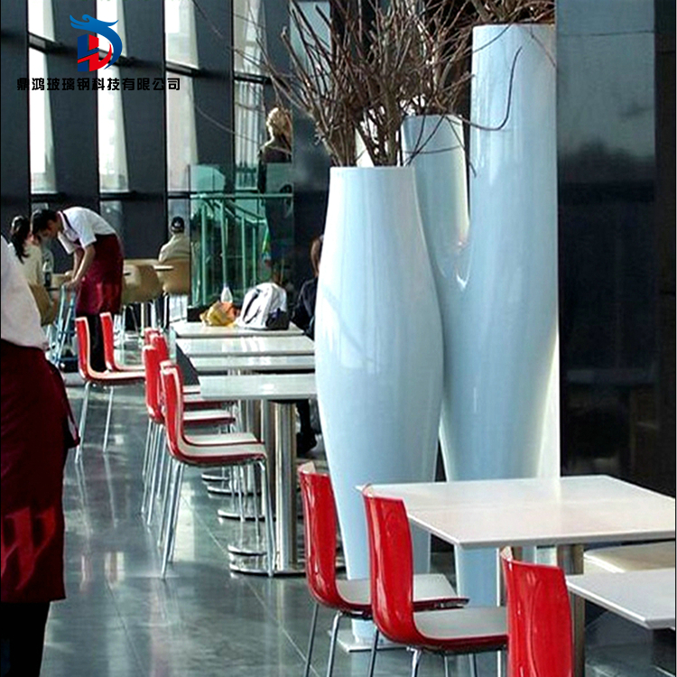 Fiberglass flower pot creative tree branch shape style flower column square green plant shopping mall hotel decoration decoration floor large vase