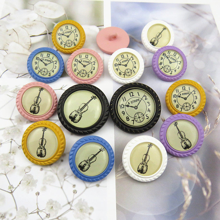 Resin Unique Button Fashion Round Clock Decorative Buckle Cashmere Coat Jacket Sweater Color DIY Wild Buckle