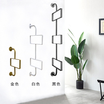 Golden Black White Wall Shelf Multilayer Shelving Iron Art Kitchenette Kitchen lined Bedroom Wall-mounted Bookshelf