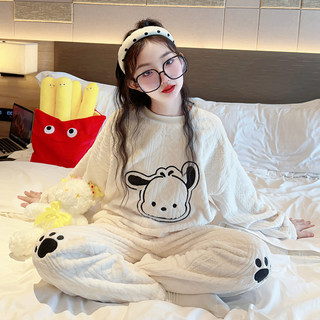 Children's pajamas autumn and winter 2025 new girls coral velvet home clothes junior high school girls thickened flannel suit