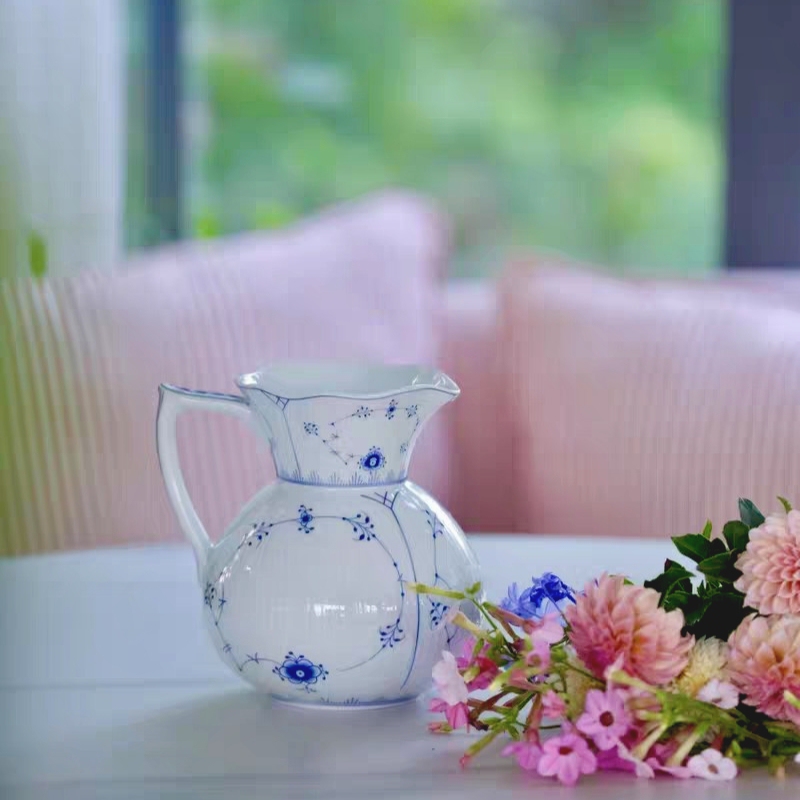 Danish Royal Copenhagen Style Tangcao Flower Vase Water Kettle Ceramic Light Luxury Retro Living Room Flower Arrangement Decoration