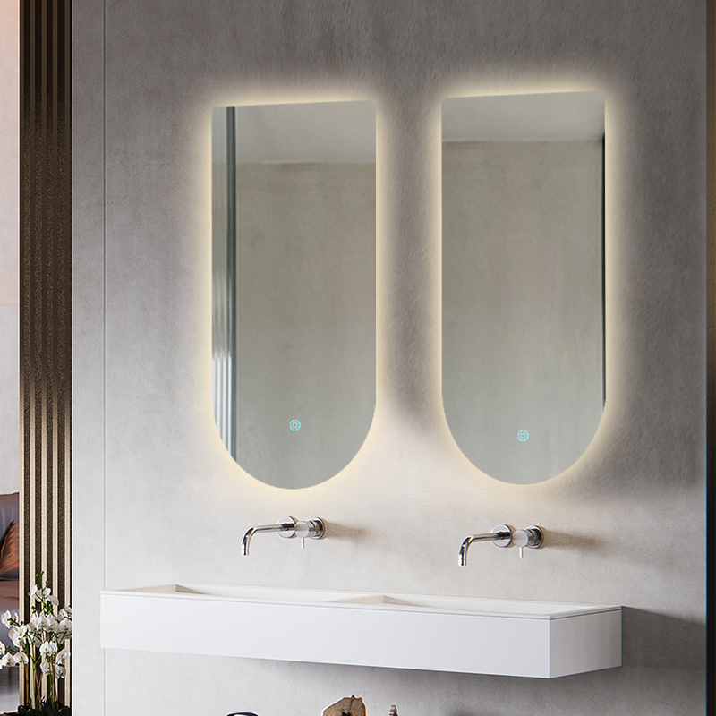 Arched smart mirror toilet mirror with lamp defogging home wall-mounted creative bathroom Bathroom Mirror Comb Dresser 