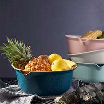 Square Double Layer Fruit And Vegetable Drain Basket Kitchen Home Plastic Wash Vegetable Basket Big thickened Filtered Fruit Vegetable Basket