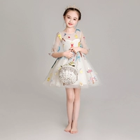 Girls Ocean Birthday Dress Dress Children Little Host Princess Puffs Little Girl Piano Costume Summer - Váy trẻ em váy trẻ em 10 tuổi