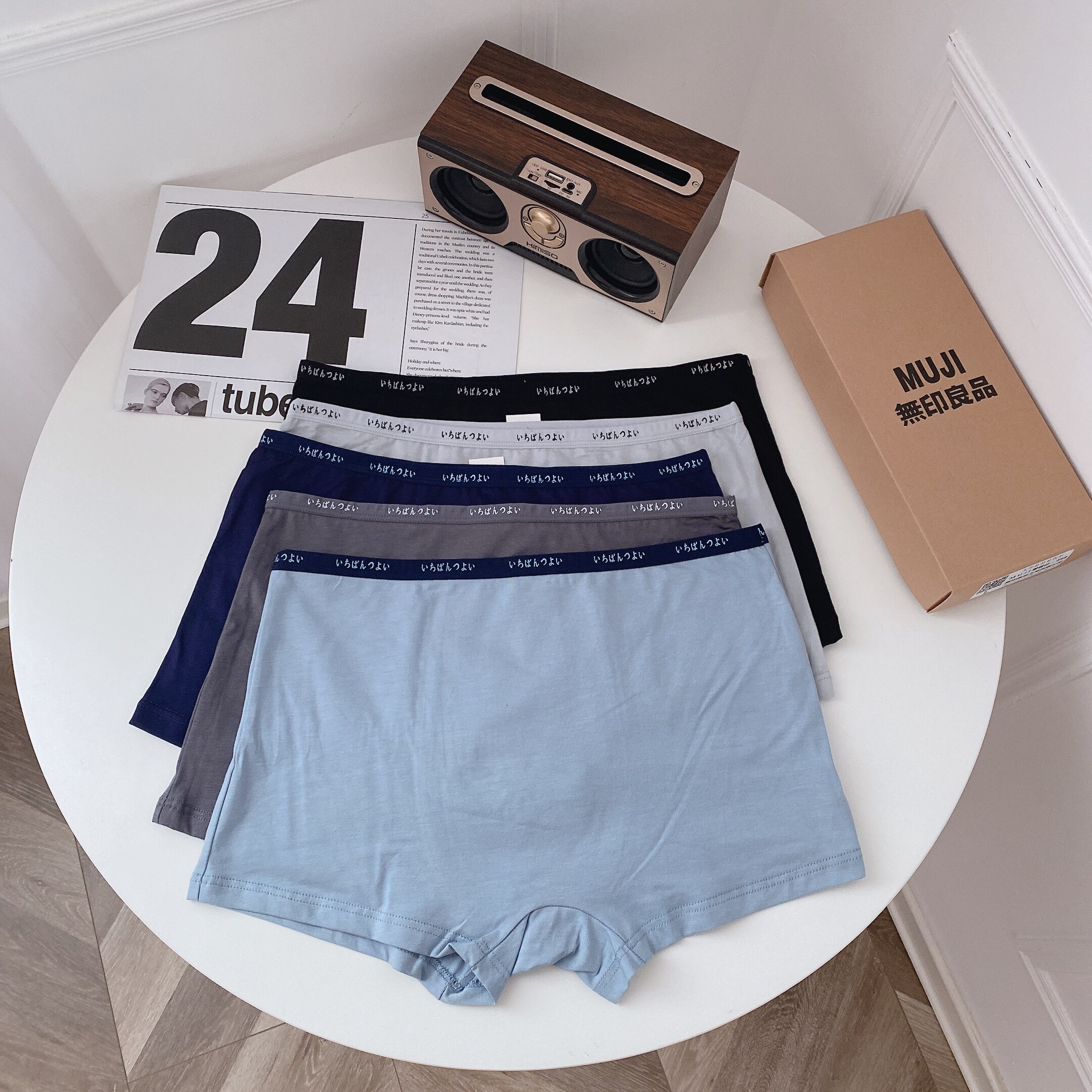 5 Japanese MUJI MUJI underwear men's light breathable soft seamless cotton men's boxer corners