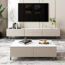 Light luxury Rock board TV cabinet coffee table Italian combination modern simple living room furniture bedroom small apartment TV cabinet