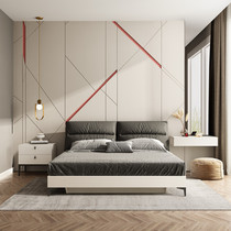 The Nordic bed modern minimalist ruan bao chuang small Apartment 1 5m1 8 m pneumatic high box bed in the master bedroom soft on chu wu chuang